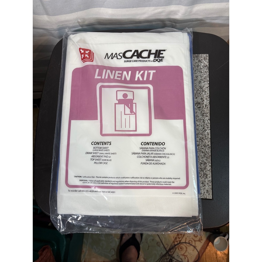 MasCache Linen Kit DQE Surge Care Products MC4001 Disposable Bedding Set 6-Piece